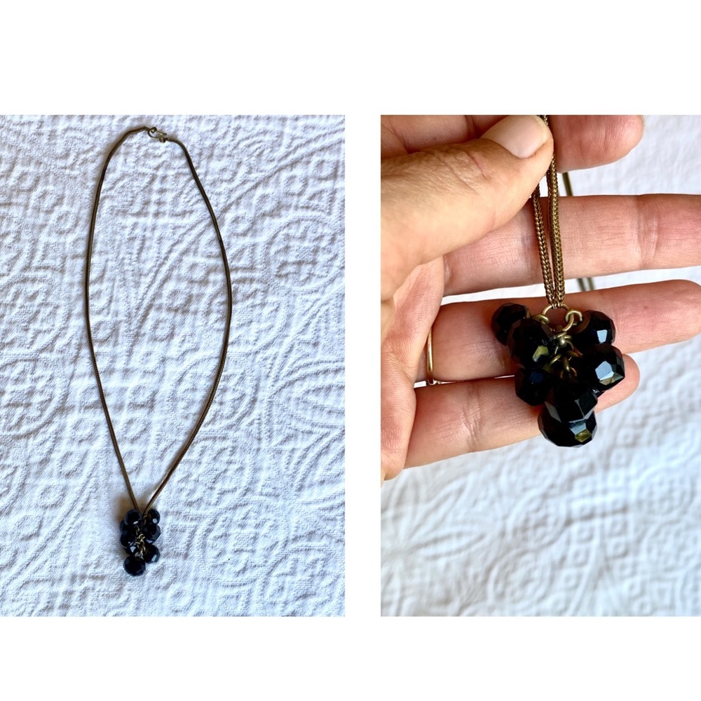 Vintage Black Beaded Necklace